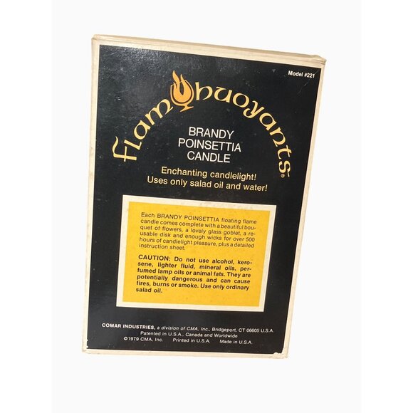 Flamboyant Brandy Poinsettia Floating Candle W/ Enchanting Flame Holiday Decor - Picture 5 of 11